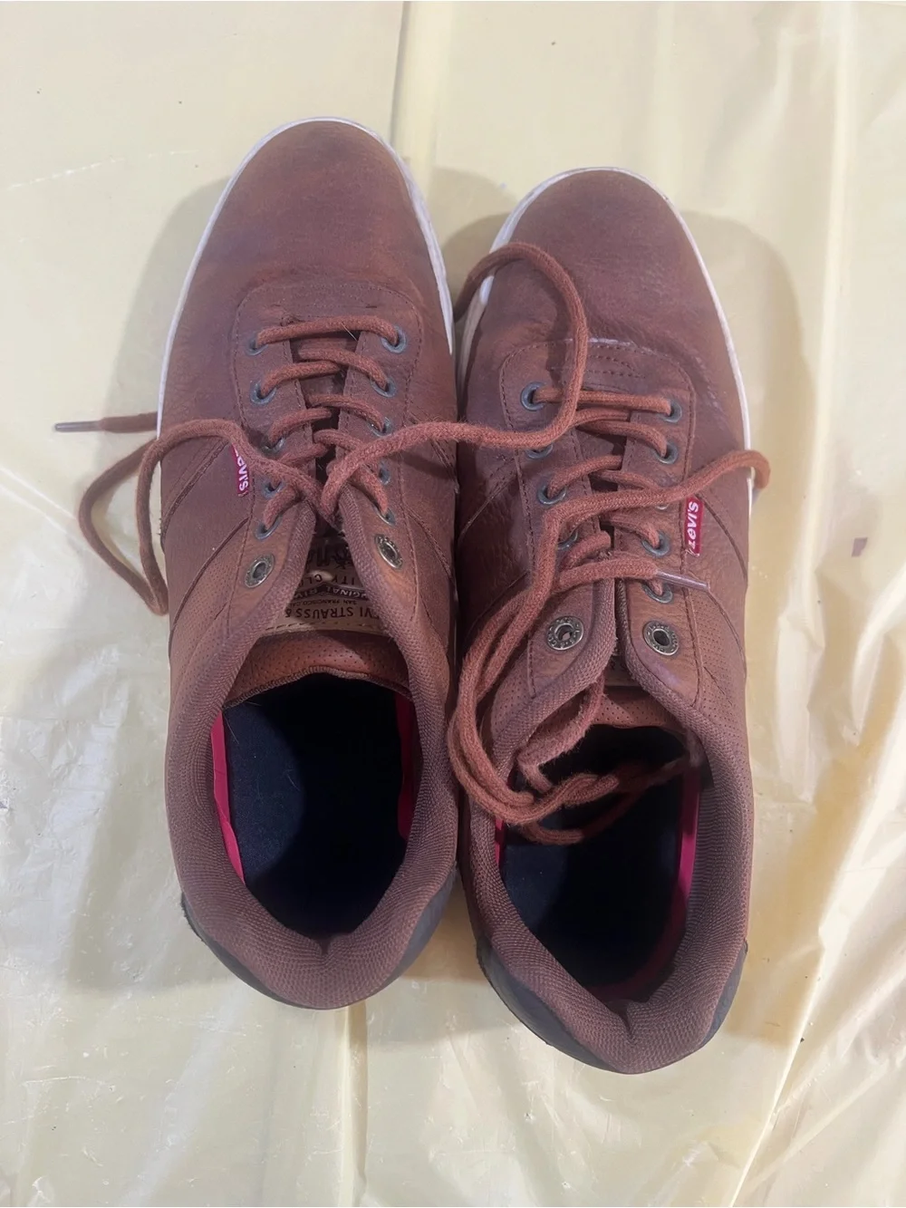 Levi's Men's Brown Lace-Up Sneakers with White Sole A2